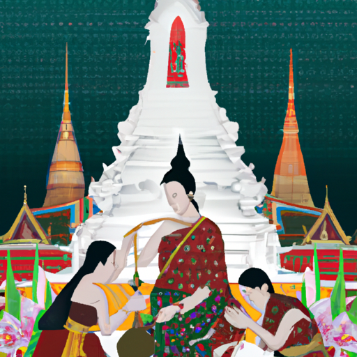 מקומיים עוסקים במנהגים וטקסים תאילנדיים מסורתיים