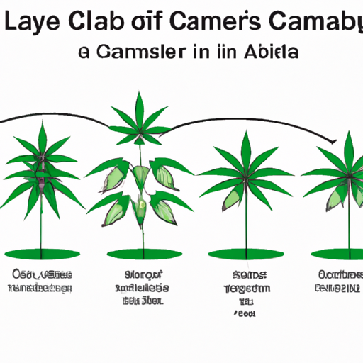 A diagram illustrating the different stages in the cannabis life cycle