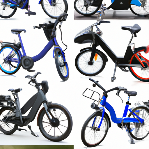 קולאז' של אופניים חשמליים שונים הקיימים בשוק