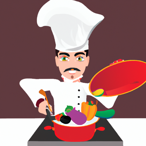 שף מקצועי המציג את כישוריו הקולינריים, המסמל את גורם המומחיות.