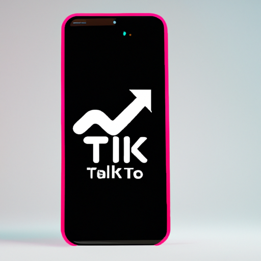 טלפון נייד המציג את הלוגו של TikTok עם גרף המתאר את הצמיחה שלו