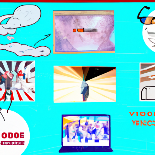 קולאז' המציג סגנונות שונים של סרטוני קידום מכירות, כולל אנימציה, לייב אקשן וסרטוני הסבר