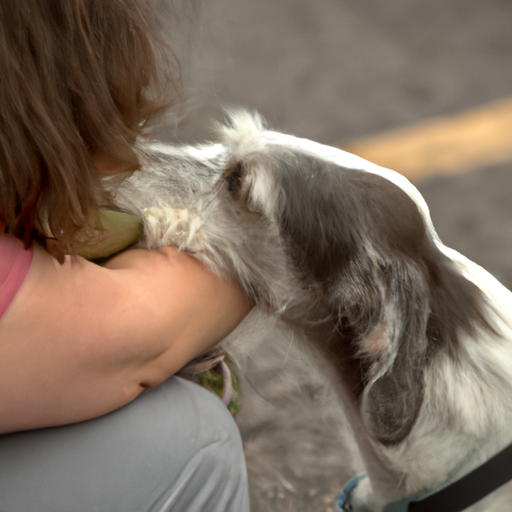 תמונה מחממת לב של כלב המגלה חיבה לבעליו, ומדגים את הקשר הרגשי בין כלבים לבני אדם