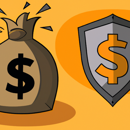 איור של מגן המגן על שק כסף, המסמל את ההגנה שמציע הסכם ממון.