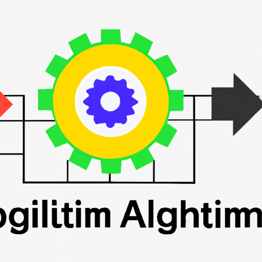 איור של הלוגו של גוגל עם גלגלי שיניים המייצגים את עדכון האלגוריתם