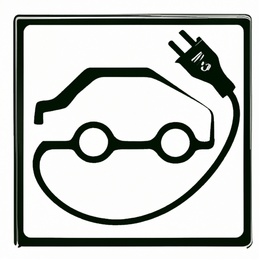 איור של הסמל הבינלאומי לתחנת טעינה לרכב חשמלי, הכולל תקע ומתאר מכונית