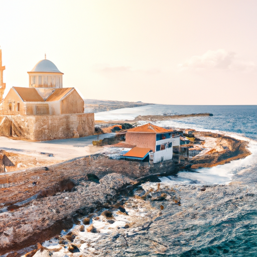 נוף אווירי של קפריסין, המציג את יופיה הטבעי ואת ציוני הדרך ההיסטוריים, רקע לחתונות אזרחיות רבות.