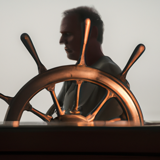 תמונה של אדם ליד ההגה של ספינה, המייצגת שליטה ברגשות שלנו