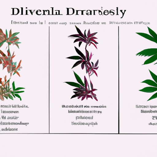 1. An image depicting different cannabis strains to illustrate genetic diversity