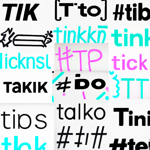 קולאז' של האשטאגים פופולריים ב- TikTok