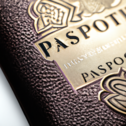 תקריב של כיסוי דרכון של מותג יוקרתי המציג את העיצוב המורכב והחומר האיכותי שלו