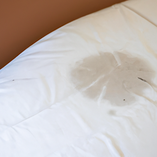 תמונה המראה סימנים נפוצים של נגיעות פשפש המיטה כגון כתמים על מצעים