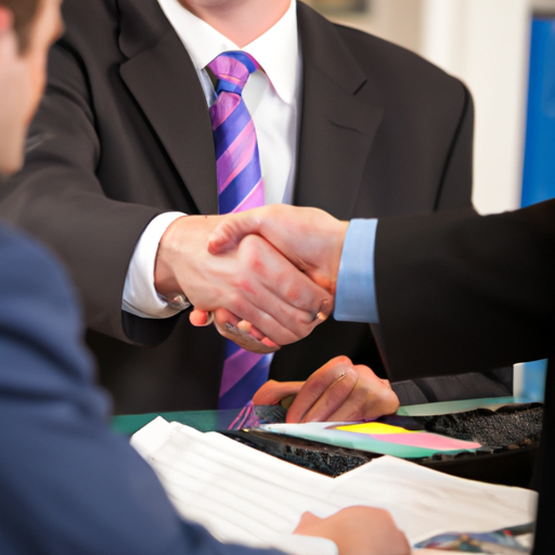 לקוח מרוצה לוחץ ידיים עם רו"ח לאחר ייעוץ עסקי מוצלח
