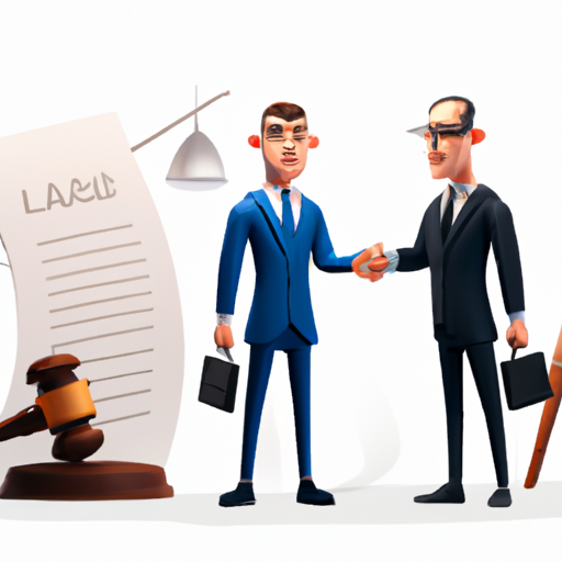 עורך דין ונציג ביטוח לוחצים ידיים וממחישים את תהליך המשא ומתן