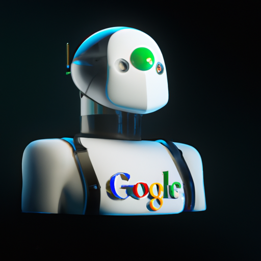 רובוט AI עם הלוגו של גוגל על החזה שלו