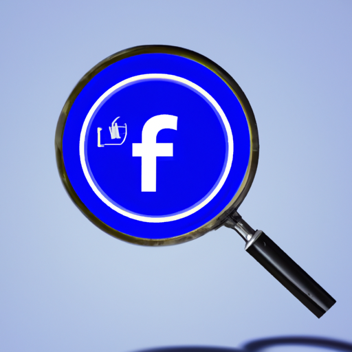 לוגו פייסבוק עם זכוכית מגדלת המדגישה מודעות באיכות נמוכה