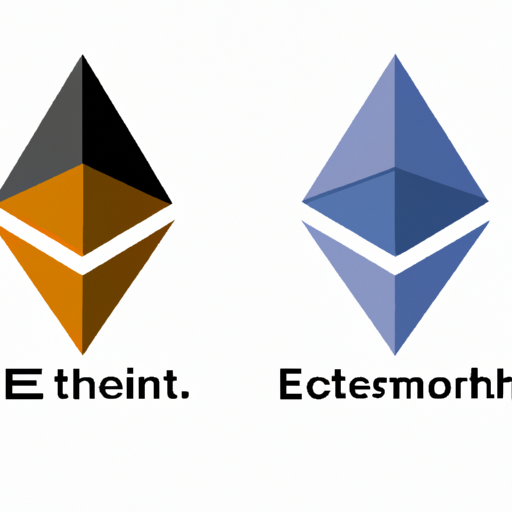 איור המשווה לוגו של ביטקוין ו-Ethereum