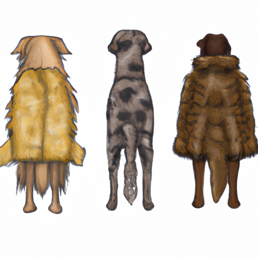 איור המציג סוגים שונים של מעילים לכלבים.