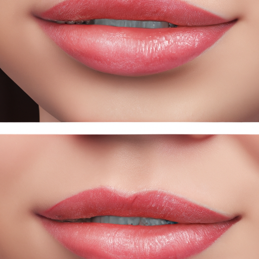 תמונת לפני ואחרי של שפתיים בעקבות משטר החלמה טבעי