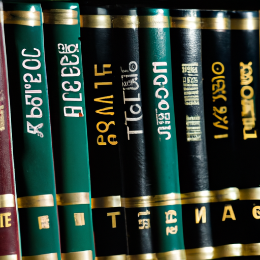 תמונה של ספרים משפטיים מגוונים המייצגים תחומי שיפוט משפטיים שונים