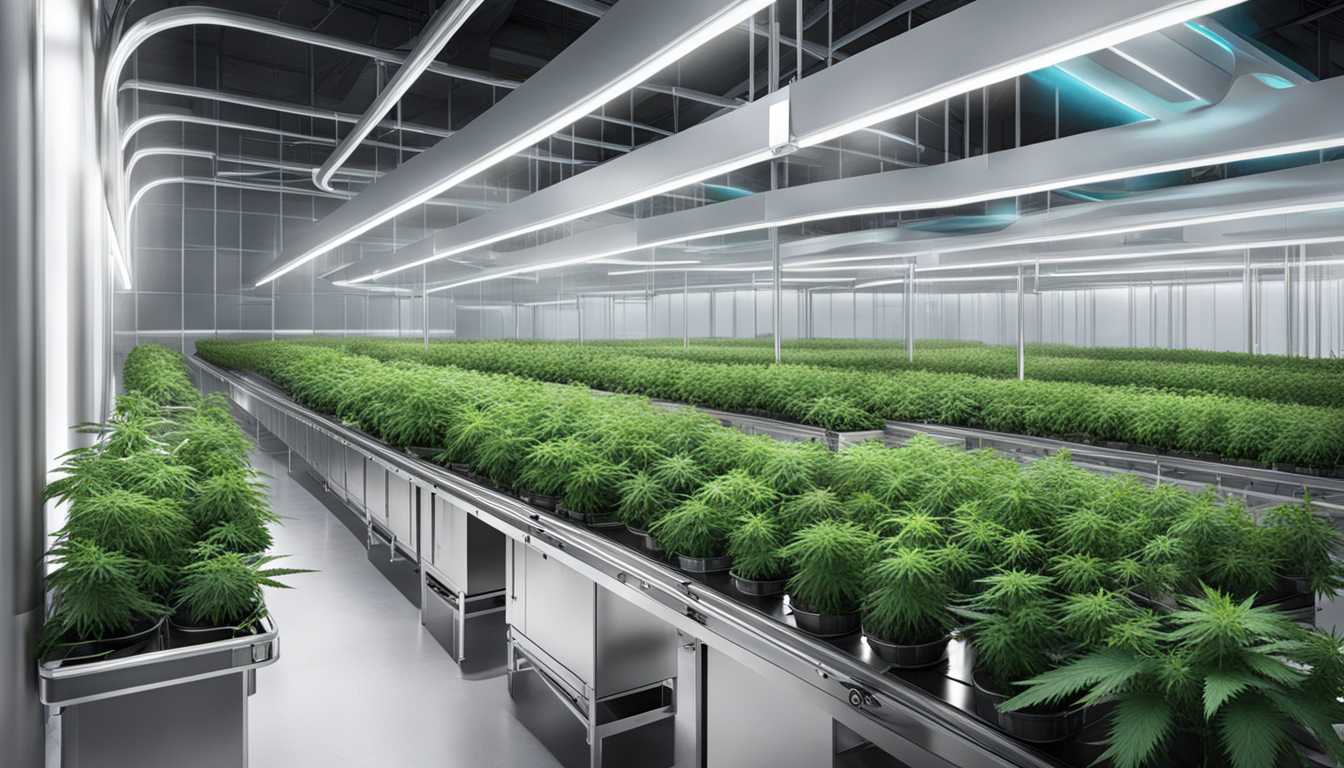 7. Conceptual image of a futuristic indoor cannabis cultivation setup