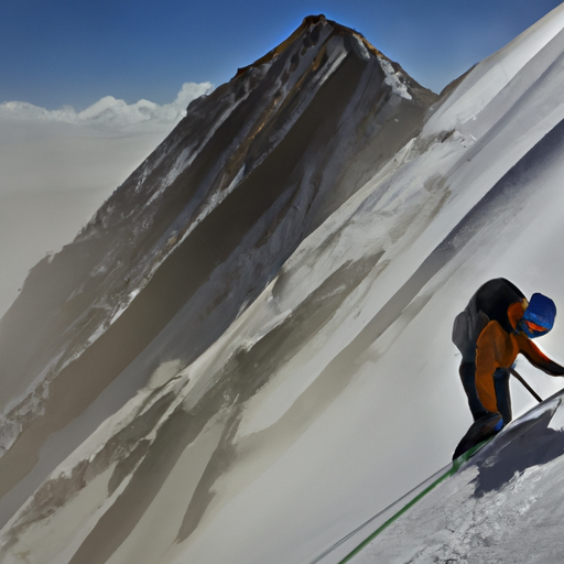 מטפס הרים עולה לאחת הפסגות של קזבגי, מדגים את השפעת הגובה על מזג האוויר