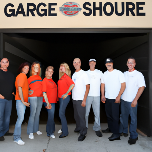 The 'Los Angeles Garage Doors Pro' team standing in front of a job well done