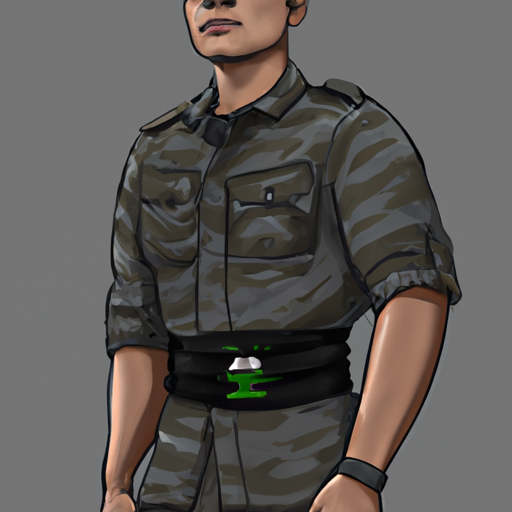 חייל עם חגורה מסוגננת בביטחון, ומדגיש את חשיבותה כהצהרה אופנתית.