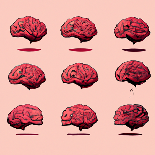 איור של המוח האנושי המתאר רגשות שונים