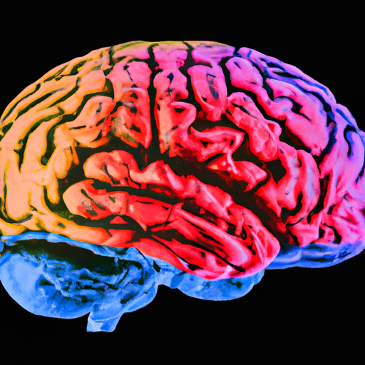 מוח אנושי עם קטעים שונים מודגשים