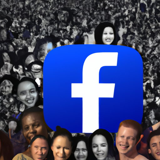 לוגו של פייסבוק מונח על קבוצה מגוונת של אנשים