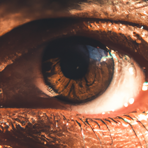 צילום תקריב של עין אנושית, המציג את הדפוסים והצבעים הייחודיים לה