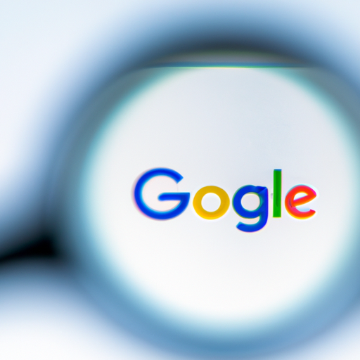 זכוכית מגדלת המתמקדת בלוגו של גוגל