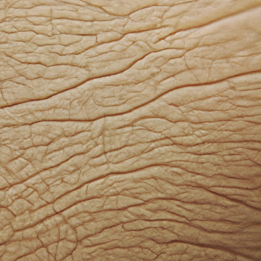 מבט מיקרוסקופי של העור המראה כיצד נוצרים קמטים על המצח