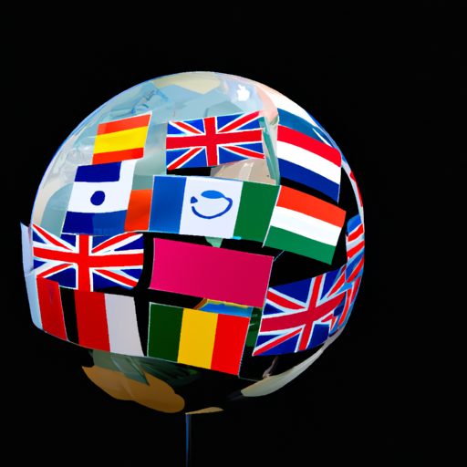 גלובוס עם דגלים שונים המציינים את הטווח הגלובלי והתכונות של 'p'.