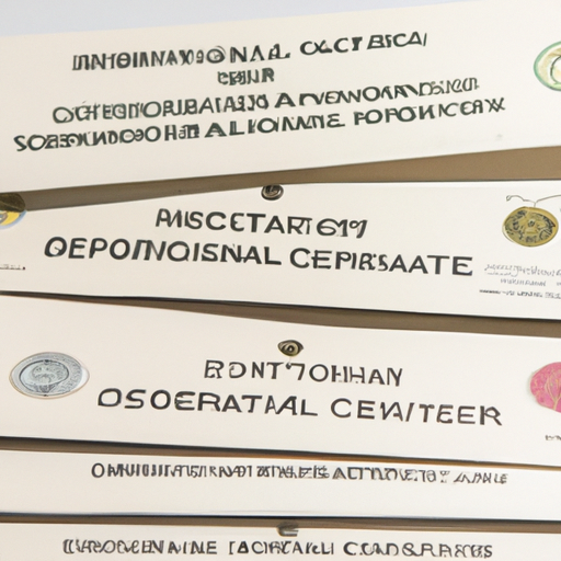 תמונה המציגה מבחר תעודות רופא מומחה ממדינות שונות.