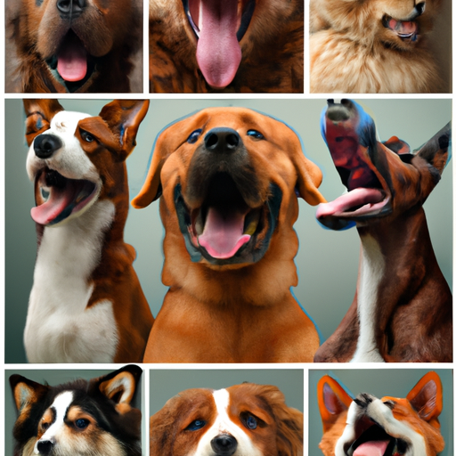 3. קולאז' של גזעי כלבים שונים המראה מגוון של טמפרמנטים ורמות אנרגיה