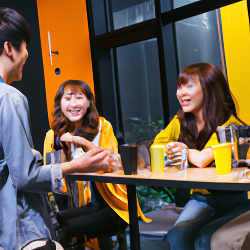 סטודנטים נהנים משעות פנאי בבית קפה בקמפוס