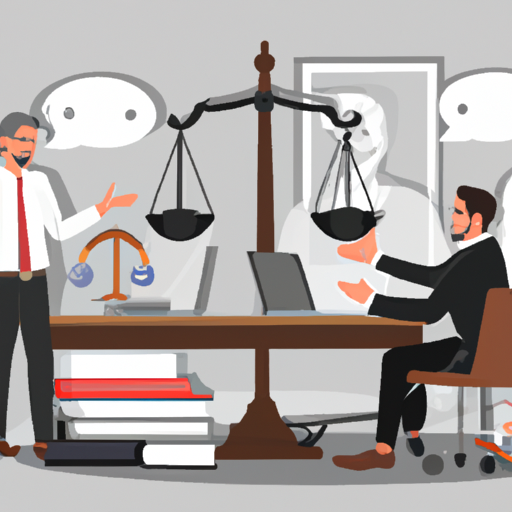 צילום של עורך דין לעבודה ובעל עסק העוסקים בפגישת גישור, הממחיש את תפקידם של עורכי הדין לעבודה.