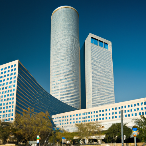 נוף פנורמי של בניין המשרדים האולטרה-מודרני של אל על בתל אביב