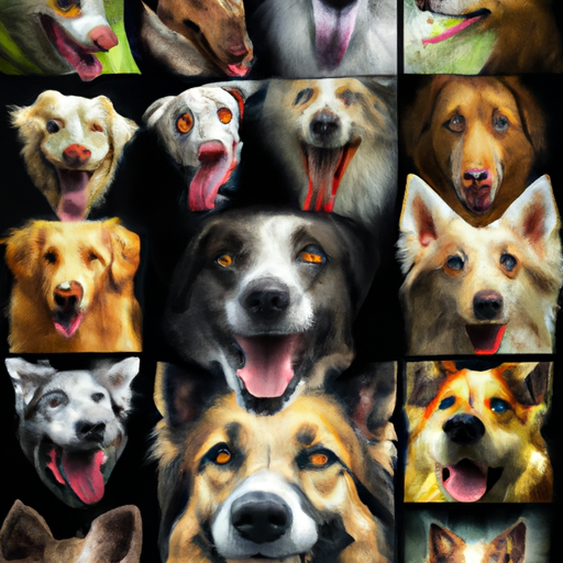 קולאז' המציג מערך של גזעי כלבים שונים המסמלים את המגוון שלהם
