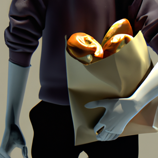 תצלום של אדם מחזיק שקית של מוצרי מאפה מוזלים