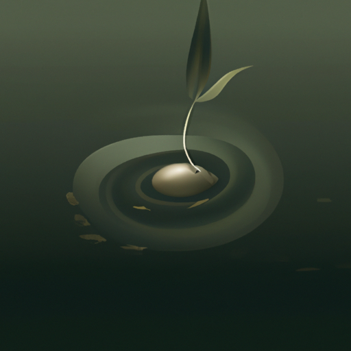 1. Image of a cannabis seed submerged in water, illustrating the concept of overwatering.
