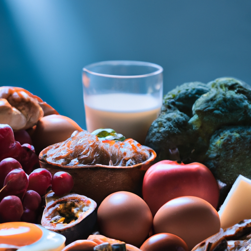 תמונה של ארוחה מאוזנת, הכוללת פירות, ירקות, חלבונים רזים ודגנים מלאים.
