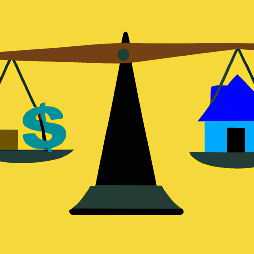 תמונה של סולם מאזן בין בית לכסף, המייצג את הגורמים המשפיעים על עמלת התיווך.