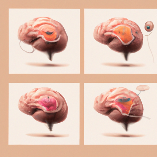 איור של מוח עם חלקים שונים המייצגים רגשות שונים