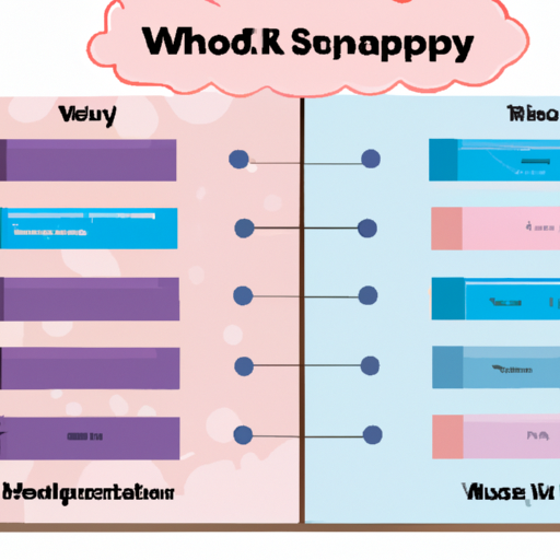 תרשים צבעוני המשווה את התכונות של Shopify ו- WooCommerce.