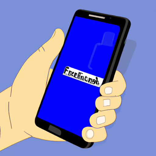 איור של יד מחזיקה טלפון עם לוגו פייסבוק על המסך