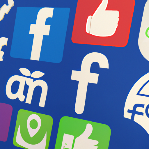 הלוגו המוכר של פייסבוק על רקע סמלי שירותים חברתיים