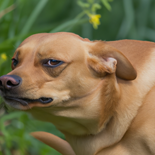 תמונה של כלב במצוקה שנראה על סף הקאה